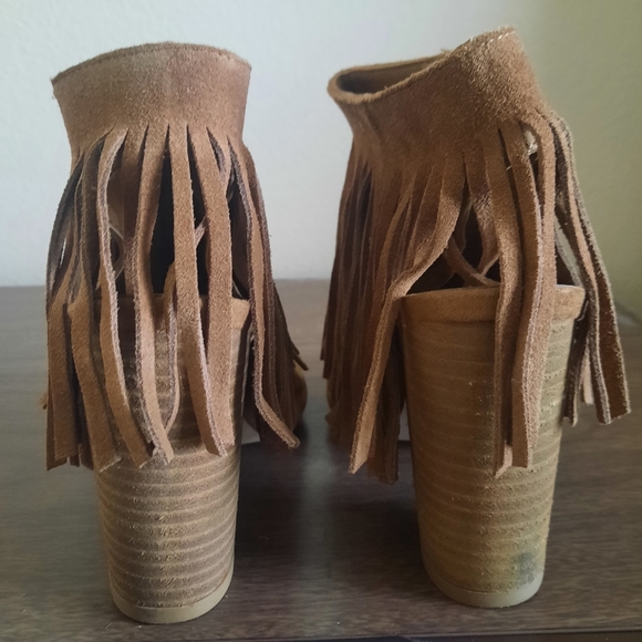 Carlos Fringe Peep Toe Ankle Boot - Picture 3 of 5